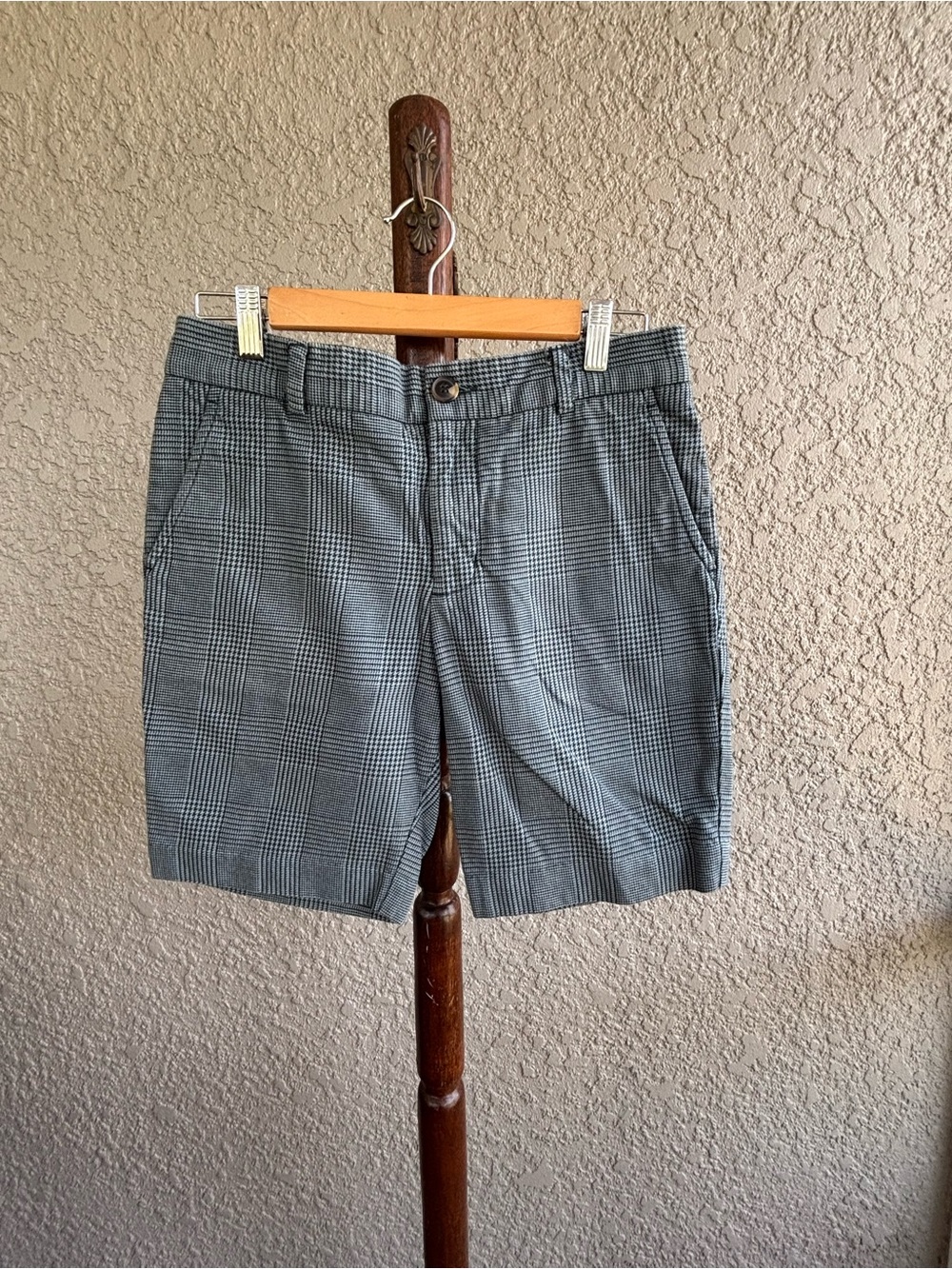 Mr Turk Men's Gray Plaid Flat-Front Shorts
